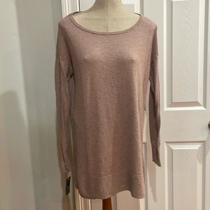 Mossimo sweater dress tunic short boat neck lavender Side vents women’s size M